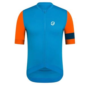 Maillot de cyclisme bleu orange à manches courtes pour hommes et femmes, respirant, léger, pour la route, le VTT, l'entraînement - Product Image 1