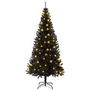 Árbol de Navidad de PVC Negro de 70.9 Pulgadas con 300 Luces LED, Decoraciones Festivas de Navidad - Product Image 2
