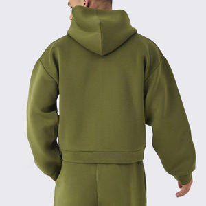 Conjunto Deportivo de Dos Piezas, Estilo Urbano, Oversize, 100% Algodón, Lavado Ácido, Estilo Vintage, para Invierno - Product Image 3