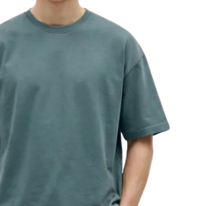 Camiseta de algodón extragrande para hombre, cuello redondo, manga corta, hombros caídos, ajuste relajado, informal, personalizada, al por mayor, talla XL - Product Image 4