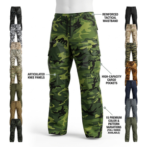 Hot Sale <b>Top</b> Quality Custom Relaxed Fitted Camouflage Cargo Pants Cotton Blend Multi Pocket Casual Outdoor Workwear Trousers - Product Image 1