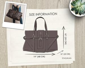 Grand sac fourre-tout unisexe en cuir véritable - Sac de sport de voyage de mode - Sac de sport GYM-0257 - Product Image 5