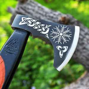 Hacha Vikinga Tomahawk Hecha a Mano, con Logotipo Personalizado, de Acero con Alto Contenido de Carbono, Diseño Industrial, Superventas - Product Image 5