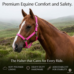 ROYAL INTRNATIONAL - Cabestro para Caballo de Nailon PP de Primera Calidad, con Detalles en Cuero Duradero |   Todos los tamaños disponibles |   Equitación - Product Image 3