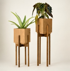 Modern Wooden Plant <b>Stand</b> with Square <b>Planter</b> Handcrafted Solid Wood Indoor Floor Flower Pot Holder for Living Room In Low Price - Product Image 1