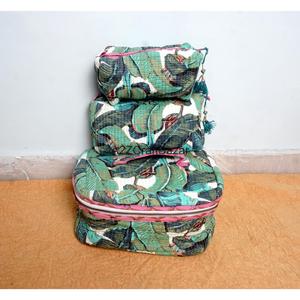 Pochette matelassée à poignée en coton 100% pur, faite à la main, écologique, durable, élégante, avec fermeture éclair, organiseur de cosmétiques, petite trousse de voyage - Product Image 2