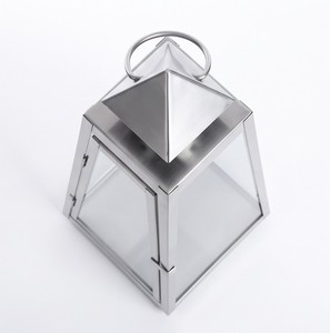 Lanterne à bougie marocaine revêtue de nickel Premium Look fantaisie Design Triangle porte-bougie pour la décoration de la maison salon - Product Image 3