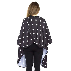 RAMAFHH MEDAX R&M-BC-51 Cape de coiffure noire à pois blancs, manches longues, résistante à l'eau, confortable et personnalisable - Product Image 4