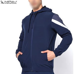Best Supplier New Arrival Men's <b>Lightweight</b> Performance Tracksuits Slim Fit Zip-Up Hoodie & Jogger Set for Sports & Training - Product Image 6