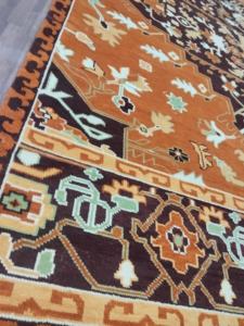 Compre una Alfombra Oushak de Lujo Anudada a Mano, Color Naranja Óxido, 10x11 pies, Alfombra Floral de Lana, Estilo Vintage, Alfombras Grandes para Sala de Estar, Decoración del Hogar - Product Image 4