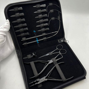 Pince à micro-anneaux la plus vendue, noire mate en acier inoxydable, kit d'outils pour extensions capillaires avec logo personnalisé, poids 300g - Product Image 1