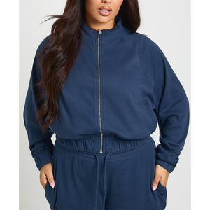 Custom Design Fashion Women Tracksuit Academic High Waist Workout Clothes for Fitness Gym Matching <b>Set</b> Solid Cotton 2PCS Suit - Product Image 2