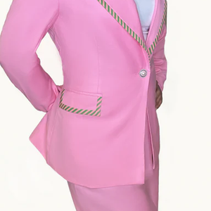 Nouveau Blazer Femme AKA Star Anti-rides Uni à Boutons Doublé Polyester Coton Coupe Ajustée pour Bureau et Affaires Vente en Gros 2026 - Product Image 3