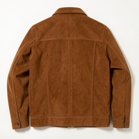 Blouson aviateur en cuir marron pour homme, à capuche, col montant, décontracté, zippé, anti-UV, respirant, teint uni, réversible, épais à l'avant