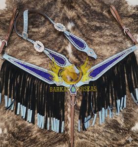 Custom Show <b>Glitter</b> Rhinestone Genuine Leather Horse Tack Set Lightweight Seasonal western Saddle Horse Equipments - Product Image 1