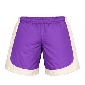 Shorts de sport unisexe violet à blocs de couleur, légers, taille élastique, pour la course, l'entraînement, la gym, athlétiques, personnalisables pour équipes, bas de tenue de performance - Product Image 2