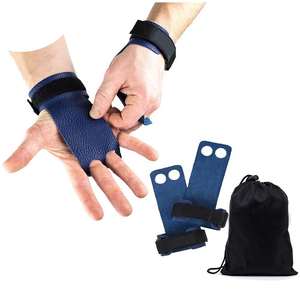 Gym Fitness <b>Training</b> Leather Power-lifting Pull up Bodybuilding Hand Grip Weightlifting Leather Wrist Grips Portable - Product Image 5