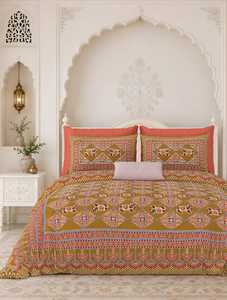Ensemble de 3 pièces décoratives en coton imprimé à la main Antra, motif floral, 300 fils, résistant à la décoloration, toutes saisons, personnalisable, qualité supérieure 40 fils - Product Image 2