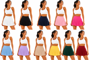 High Quality Custom Logo Pleated <b>Mini</b> Tennis Skirt Women High Waisted Breathable 100% Polyester Wholesale Golf Skirt - Product Image 6