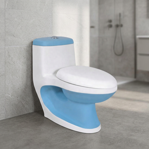 Inodoro de Cerámica de Una Pieza con Sifón de la Marca Vistaar, Inodoro de Doble Descarga Montado en el Suelo para Apartamentos Modernos y Uso en Exteriores - Product Image 3