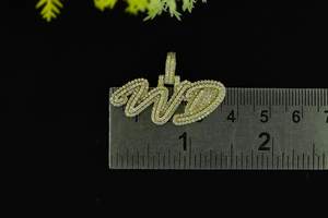 Colgante de Diamante Moissanita para Hombre, Estilo Rapero, Dos Tonos, Personalizado con Nombre, Plata 925, Pasa el Test de Diamantes - Product Image 6