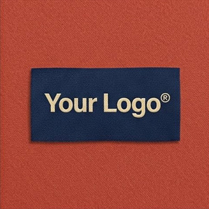 Étiquettes tissées personnalisées à prix d'usine, étiquettes adhésives à peler et coller, étiquettes à coudre en tissu damassé pour uniformes, logo de marque - Product Image 1
