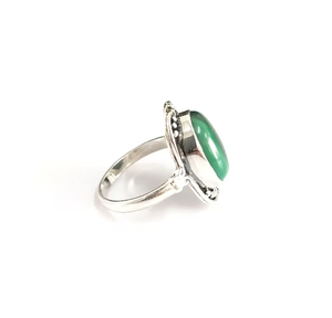 Customized 925 Silver <b>Large</b> Green Malachite Statement <b>Ring</b> Engagement Wedding Jewelry For Unisex - Product Image 3