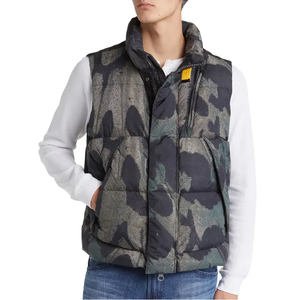 Gilets matelassés pour hommes à motif camouflage, en polyester, sans manches, col haut, coupe-vent, chauds, décontractés, pour l'hiver - Product Image 1