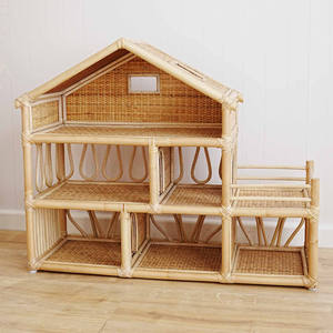 Casa de muñecas de ratán hecha a mano, juguetes naturales para niños a buen precio, mini casa de muñecas para muñecas infantiles - Product Image 4