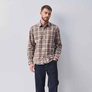Chemise en flanelle à carreaux à manches longues pour homme, coupe classique, tissée, décontractée, col rabattu, manches longues, boutonnée, 100% coton - Product Image 6