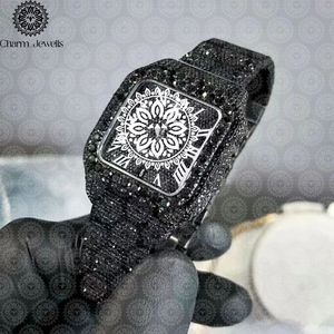 Charm_Jewells Luxury Stainless Steel <b>Watch</b> Round Case 40mm Analog Quartz <b>Diamond</b> Encrusted Buckle Women's Fashion - Product Image 1