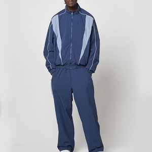 Men's Two-Piece Windbreaker Tracksuit Set with <b>Zip</b>-<b>Up</b> <b>Jacket</b> and Jogger Set Custom Windbreaker Suit - Product Image 1