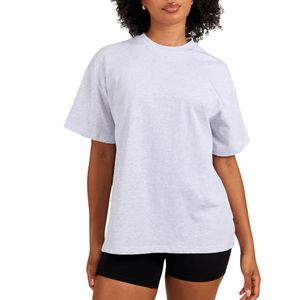 เสื้อยืดโอเวอร์ไซส์ทรงหลวม แขนสั้น คอกลม ผ้าเรียบ สำหรับผู้หญิง รับผลิตแบบ OEM ODM ขายส่งตามสั่ง - Product Image 1