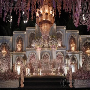 The Grand Sheesh Mahal Style Stage For <b>Wedding</b> traditional stage golden stage outdoor indoor - Product Image 4