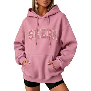 Sudadera con Capucha Oversize para Mujer, Manga Larga, Hombros Caídos, con Aplique de Letras Frontales, Estilo Casual para Otoño e Invierno - Product Image 6