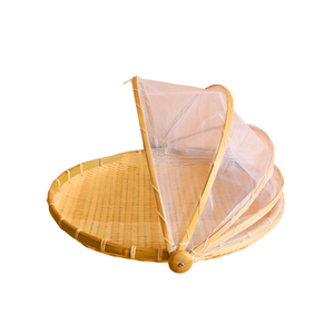 Bandeja de Bambú Premium con Cubierta de Malla para Alimentos, Varios Tamaños, Artesanía Vietnamita - Product Image 1