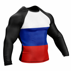 Rashguard personnalisé avec drapeau national, BJJ MMA No Gi Jiu Jitsu, Rashguard sublimé, T-shirt de compression, Vente en gros OEM - Product Image 4