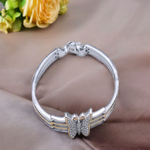 Hechos a mano 925 Premium étnico fino brazaletes de mujer Kada plata pura con patrón texturizado - Product Image 1