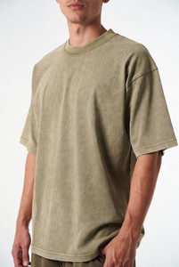 เสื้อยืดลายวินเทจทรงโอ คอวี ล้างสีแบบแอซิดวอช ดีไซน์ล่าสุด แฟชั่นสตรีทแวร์สำหรับฤดูร้อน รับทำโลโก้ตามสั่ง ขายส่งเสื้อยืดแอซิดวอชสำหรับผู้ชาย - Product Image 1