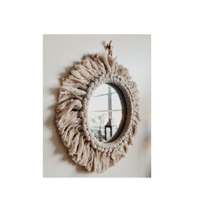 Handmade Modern Design Boho Tapestry Indoor Decorative Macrame Art Style Wall <b>Hanging</b> <b>Mirror</b> Bedroom Decor for Wedding - Product Image 1