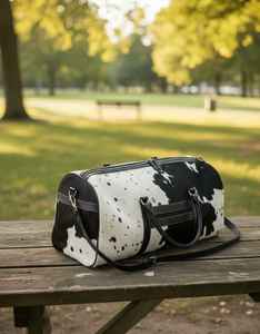 Bolsa de Viaje Clásica de Cuero Genuino con Pelo, Fabricante OEM LHODB-0053 - Product Image 2