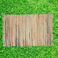 Boho Rectangle Outdoor Doormat Plant Fiber Handmade Modern Farmhouse Style Welcome Mat with Fringe Edge best for kitchen mat