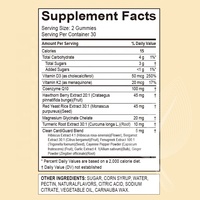 Meelefu Gommes personnalisées CoQ10 avec bergamote Hibiscus Vitamine K2 + D3 Magnésium Glycinate Poivre de Cayenne pour la santé cardiaque
