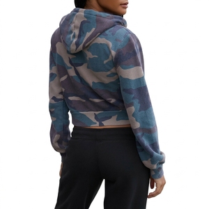 High Quality Streetwear Plain Thick Fleece Spandex/Cotton Beaded <b>Winter</b> Women Oversized Blank Hoodie Crop <b>Top</b> Manufacturers - Product Image 3
