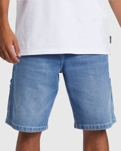 Pantalones Cortos de Lona Tejida de Alta Calidad, Pantalones Casuales Azules de Cintura Alta, Cintura Elástica, Secado Rápido para Hombre, 180g - Product Image 2