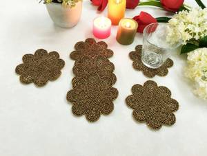 Luxury Handmade Beaded <b>Drink</b> <b>Coasters</b> Unique Multicolor Design Ideal For Weddings Parties And Daily Home Use Gift Ready - Product Image 1