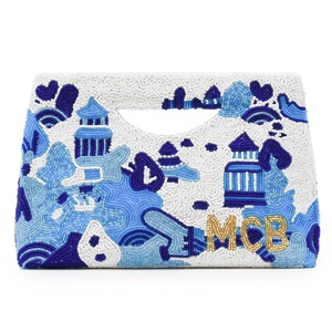 Bolso de Mano Artístico con Cuentas Azules TIMELESS CRAFT TS-614, Bolso de Lujo de Diseñador, Bordado, Moderno, para Recuerdos de Boda - Product Image 1