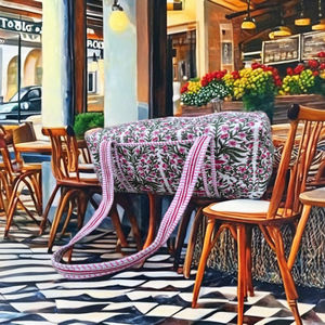 Bolsa de Viaje de Lujo, Amplia y de Material Suave, con Cierre de Cremallera, Hecha a Mano, Acolchada de Algodón, Elegante, para Gimnasio y Viajes de Fin de Semana - Product Image 1