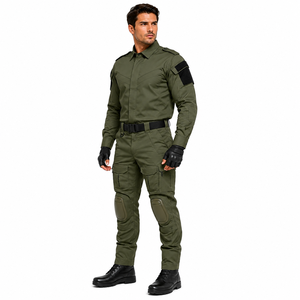 Uniforme Táctico Personalizado para Hombre, Uniforme de Senderismo al Aire Libre, Camisa de Manga Larga, Pantalones Cargo, Conjunto con Rodilleras, Uniforme Táctico de Entrenamiento Sólido - Product Image 5