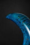 Canne de marche en résine et bois à motif marbré bleu, avec manche noir et accents dorés, durable pour usage domestique - Product Image 5
